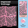 Pink sink mat features 