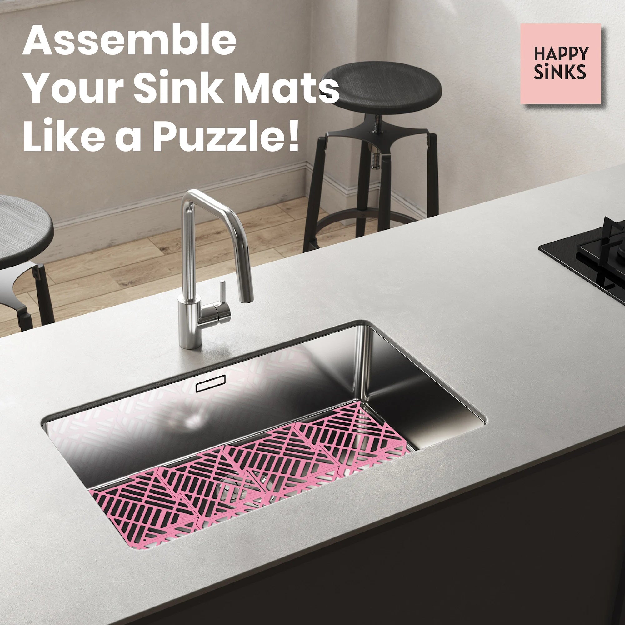 HAPPY SiNKS kitchen sink mats pink