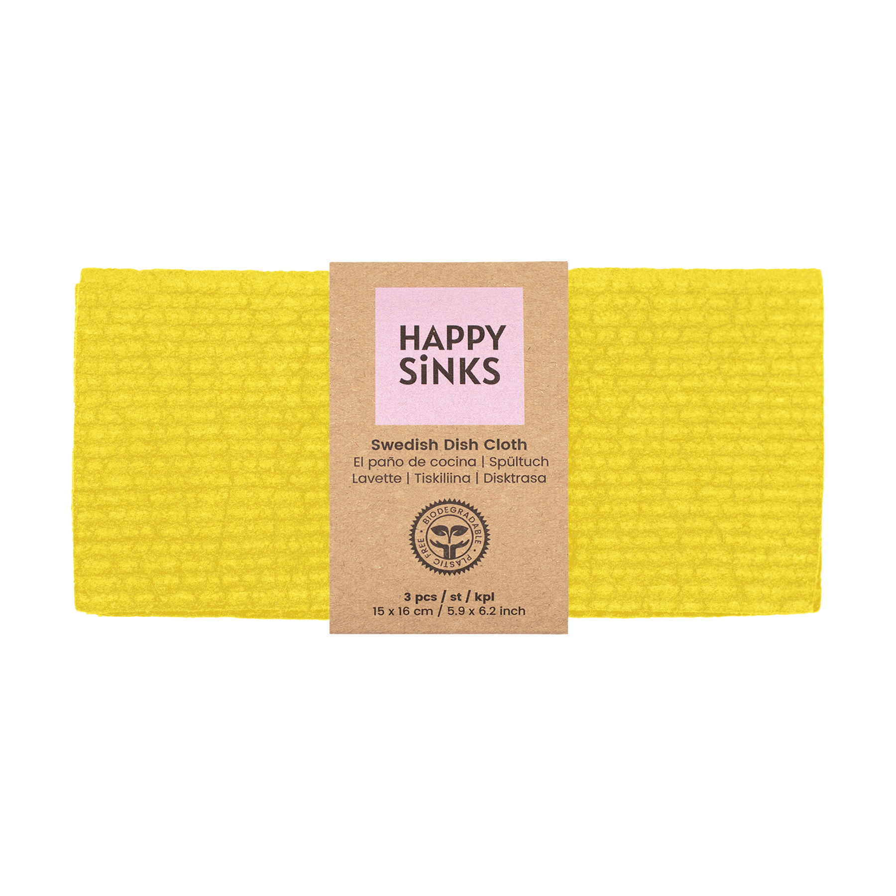 Swedish Dishcloths – Citrus Yellow (Set of 3) | HAPPY SiNKS