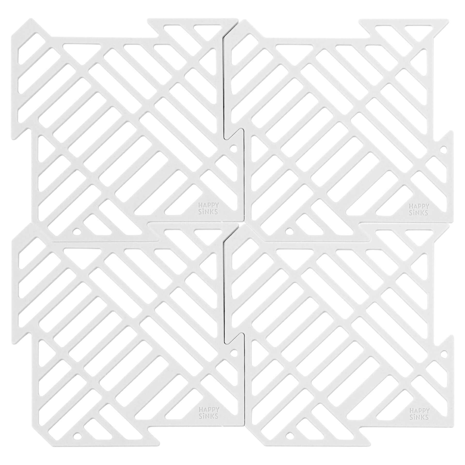Silicone kitchen sink mat with a stylish grid design for scratch protection.